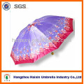 China Ladies Fashion 3 Folding Satin Umbrella In Bangladesh